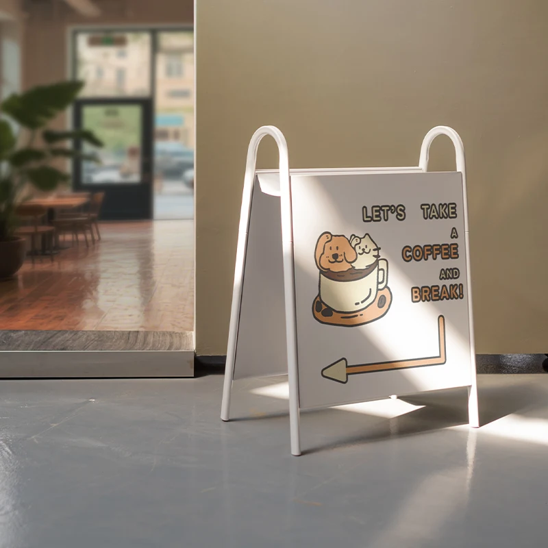 Tanda Panduan Iklan Stand Display Stand Lantai Dua Sisi Luar Ruangan Toko Roti