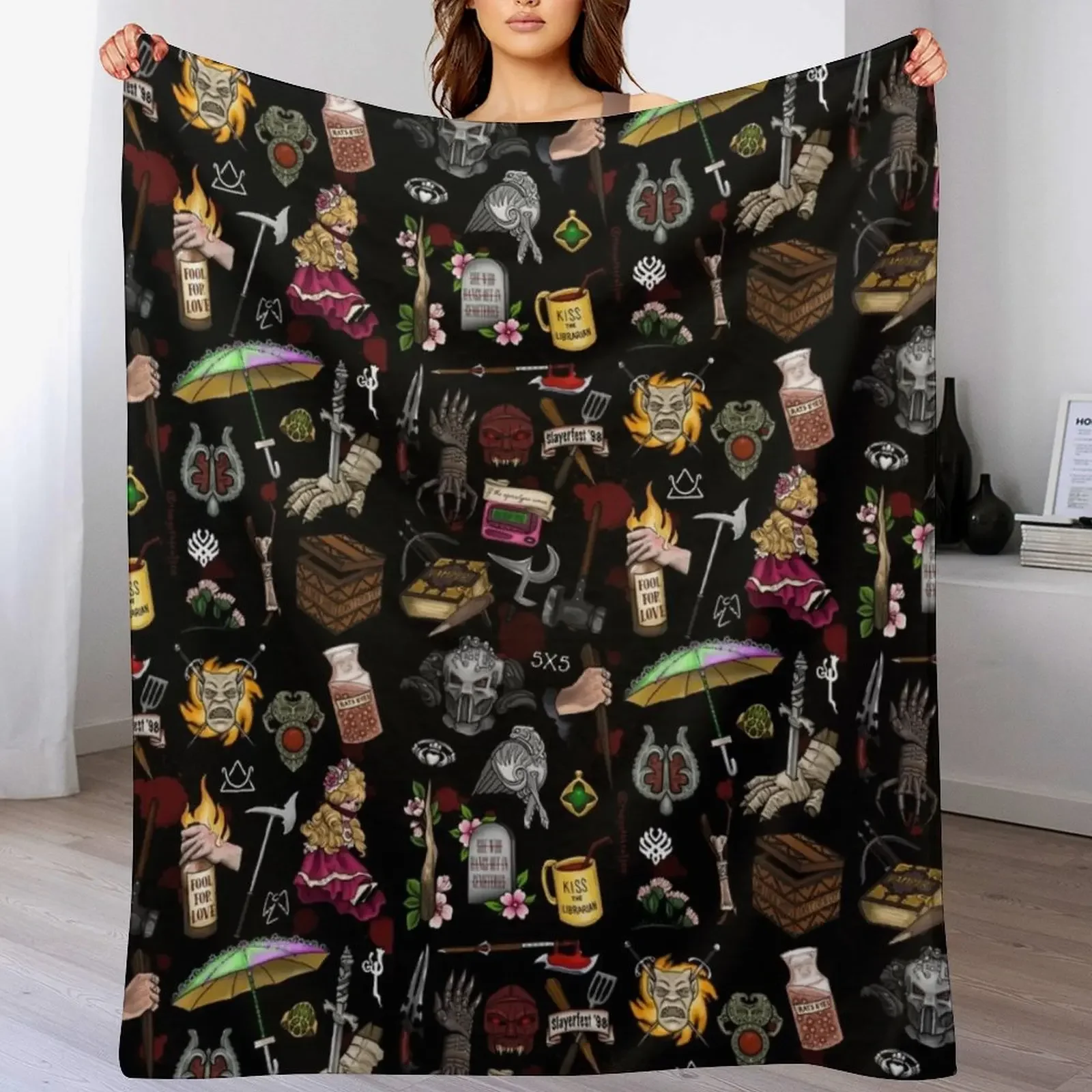 

Buffy Talismans Throw Blanket Plush Fuzzy Cozy Blanket for Couch Sofa