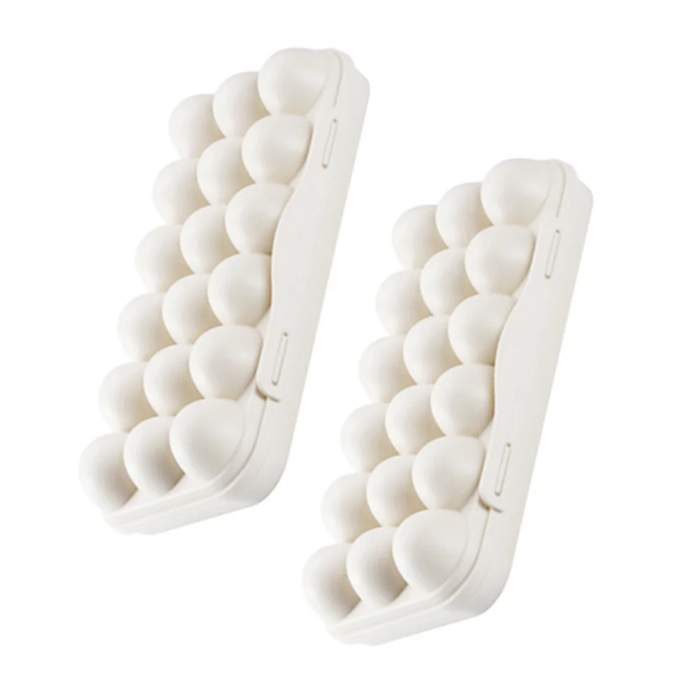 2 قطعة صندوق تخزين البيض 18 مساحة حارس النضارة صينية بلاستيكية قابلة للتكديس تناسب معظم الثلاجات تصميم مضاد للكسر #3