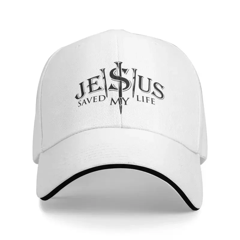 Personalizado Jesus Salvou Minha Vida Boné de Beisebol para Homens e Mulheres, Proteção Solar, Ajustável Cristo Religião, Fé Cristã, Primavera Pai Chapéu