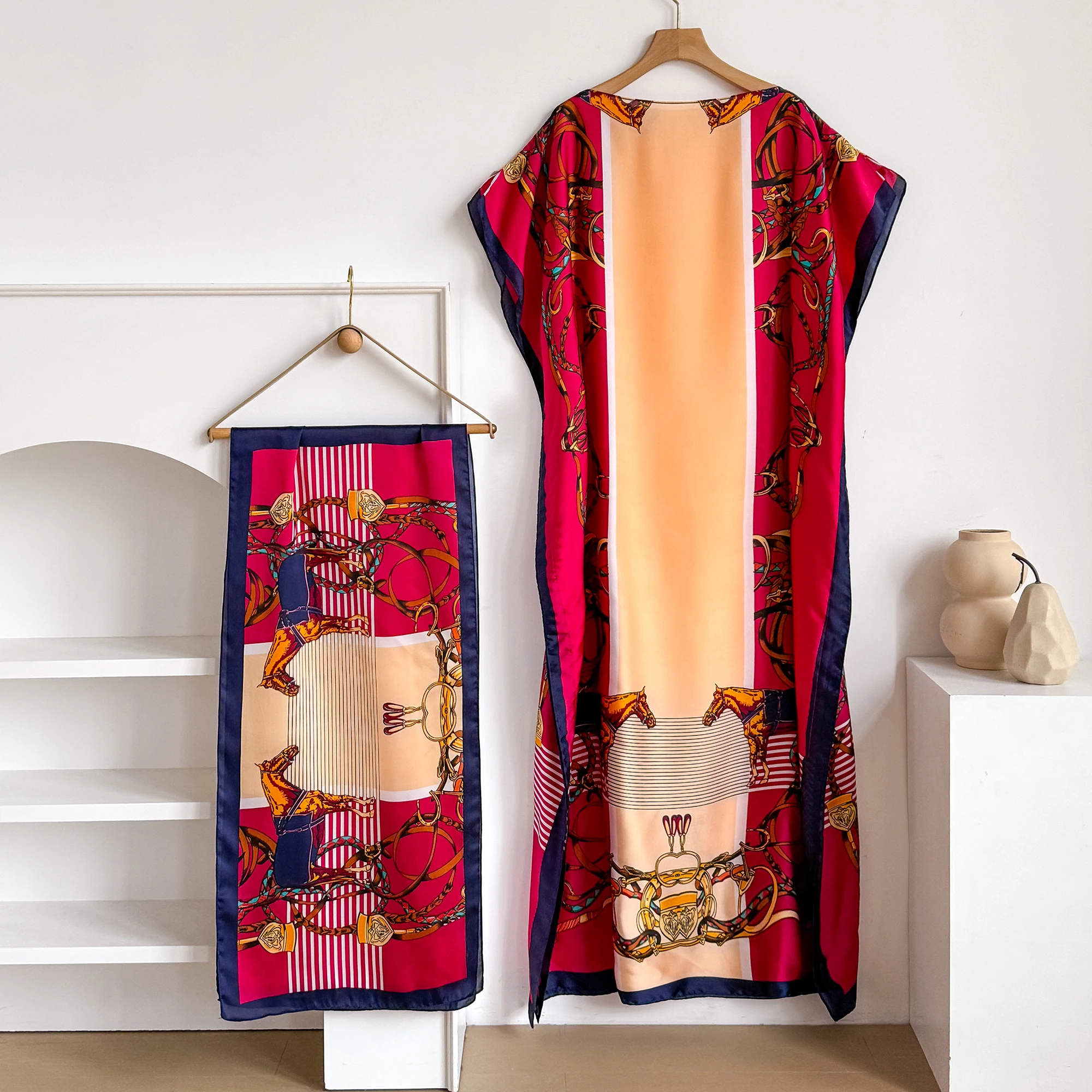 Abaya d'été à manches courtes en coton pour femme, robe islamique africaine ample maxi avec grand fo