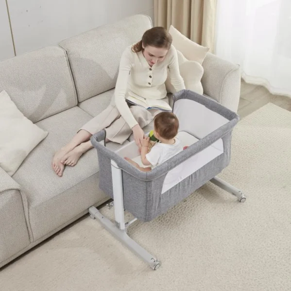 

Design Professional Manufacture Crib Baby Metal Modern Products 2023 Hot Selling New High Side Rails Metal Medical Baby Crib