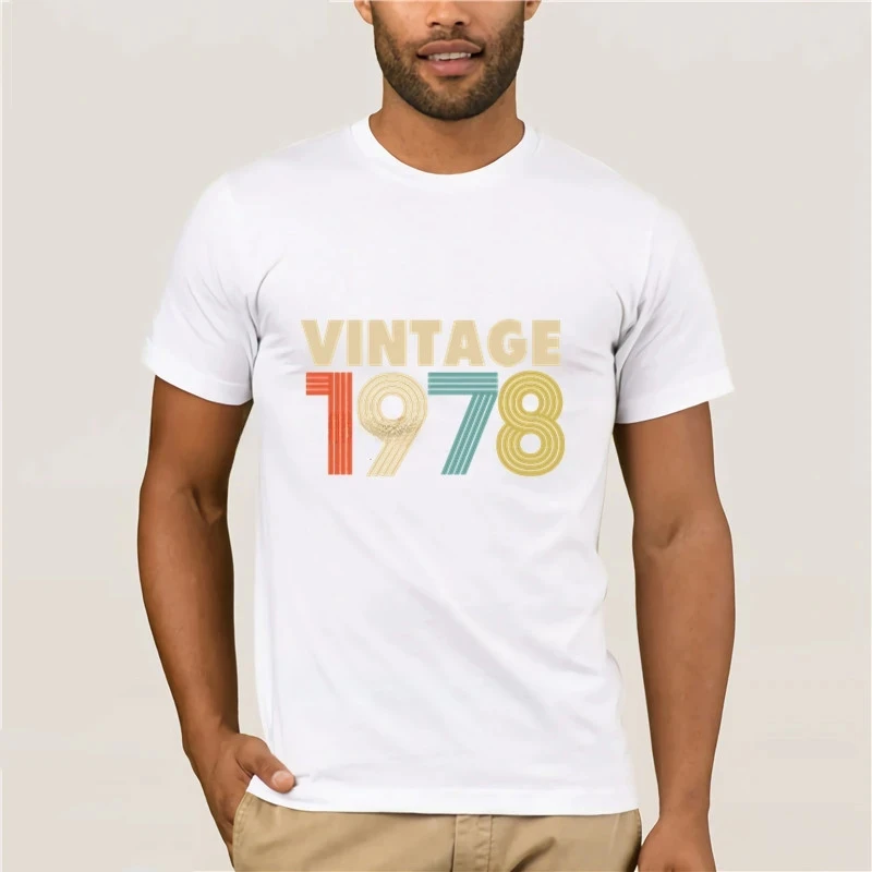 1978 Vintage Casual Tshirts Men Fashion Harajuku Tee Tops  Summer O-neck T Shirt Happy 43nd Birthday Gift T-shirt Streetwear