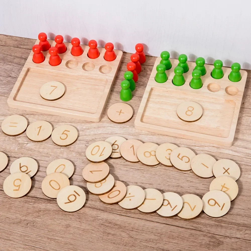 Montessori Wiskunde Speelgoed Kleurrijk Alfabet Nummer Vorm Passend Houten Bord Baby Vroeg Educatief Leerspeelgoed Lesmateriaal