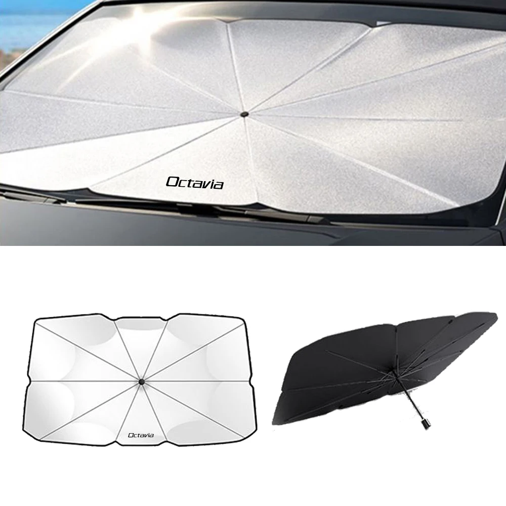 

Car Windshield Sun Shade Umbrella Foldable Sunshade Cover for UV Block Heat Protection Protector for Skoda Octavia 2 3 MK1 MK3