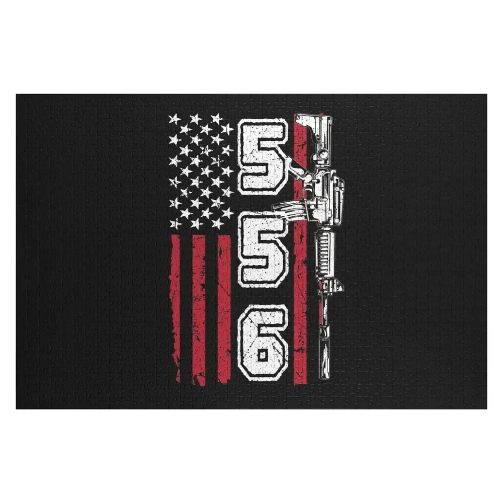 556 Ar 15 American Flag Jigsaw Puzzle Personalized Toys Baby Wooden Puzzle