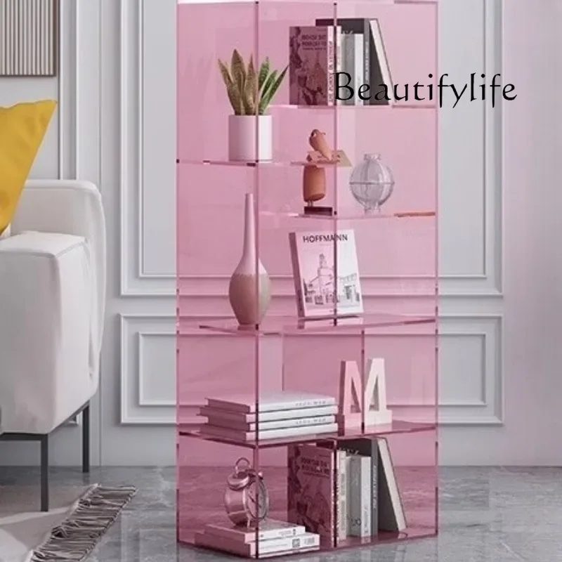 

mM Acrylic Luxury Solid Color Bookcases Rectangle Multi-layer Floor-standing Bookcases Modern Simple Fashional Home Furniture