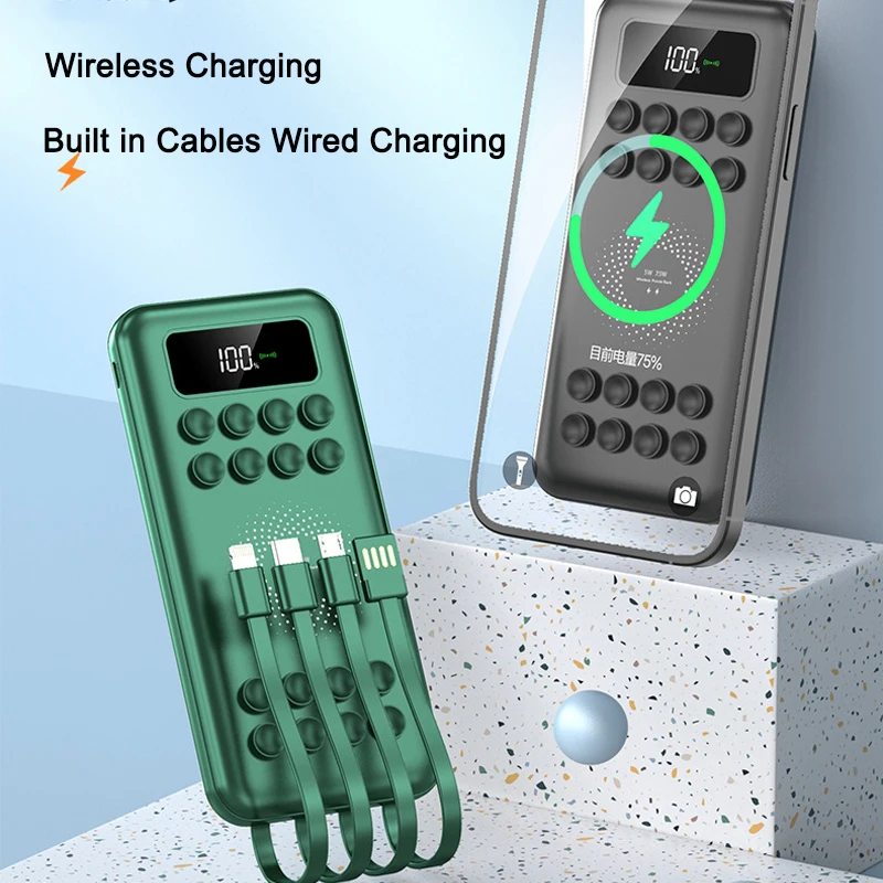 Power Bank 20000mAh Magnetic Wireless Charger Powerbank Built in Cable Fast Charger for iPhone 14 13 12 Xiaomi Samsung Poverbank image 3