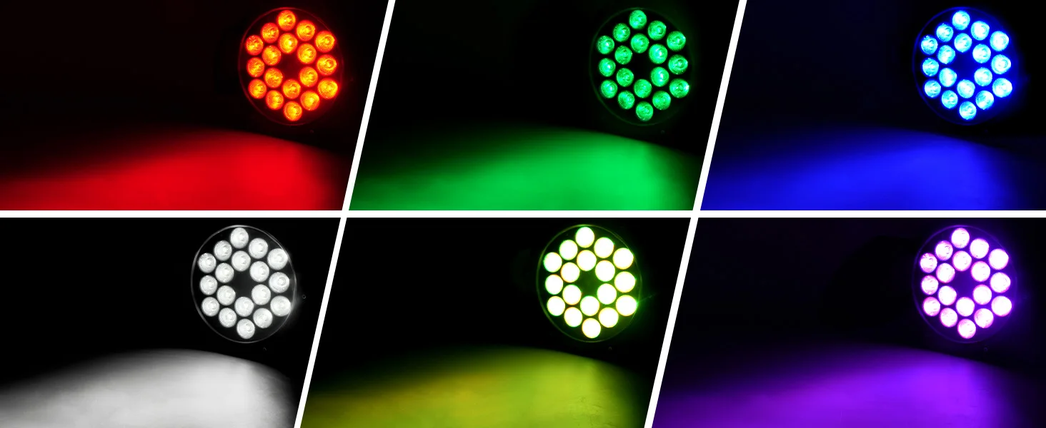 U'King 4PCS IP65 Waterproof Flat Stage Light 18 LED Par Light RGBW DMX512 Effect DJ Disco Party Christmas Bar Wedding Show Light