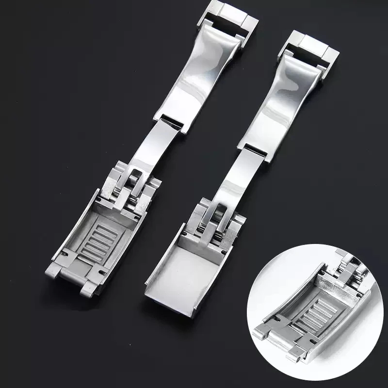 904 Stainless Steel 16mm Watchband Clasp for Rolex DAYTONA SUBMARINER GMT Date-just Yacht-Master Quick Adjust Buckle Gold Silver