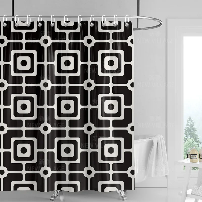 Home decoration shower curtains bathroom waterproof curtain fabric Living Room Modern Nordic Modern geometric pattern simple