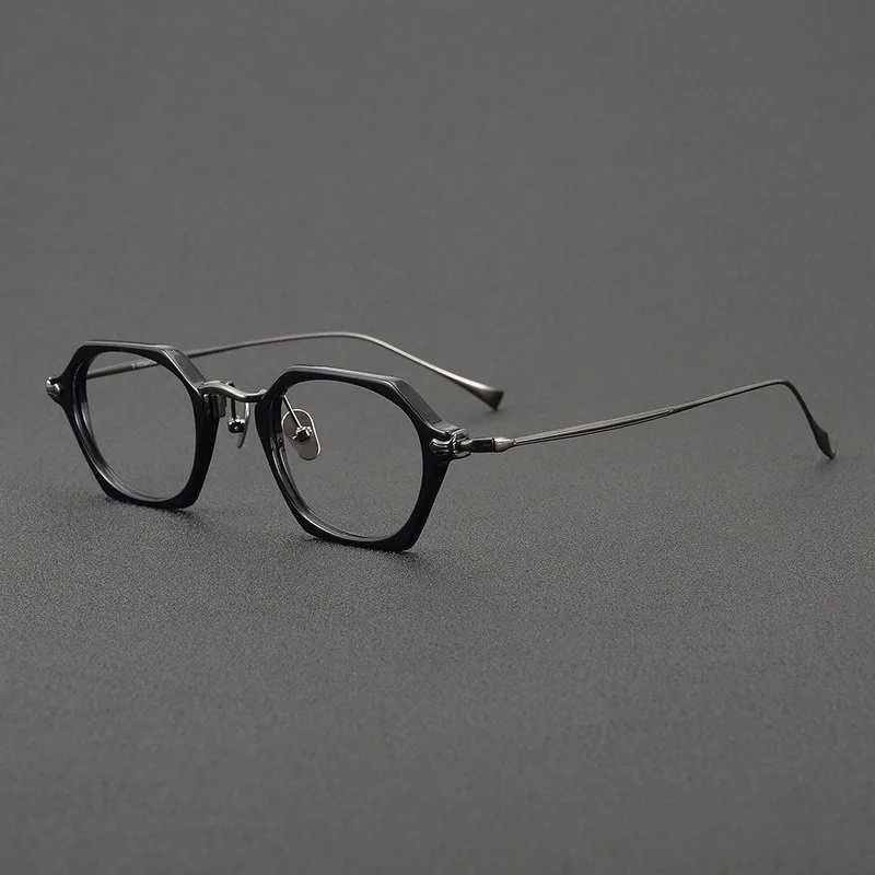 Montatura per occhiali in acetato con montatura piccola Montatura per occhiali da vista per miopia da uomo con montatura per occhiali in titanio puro Occhiali da gioco per computer
