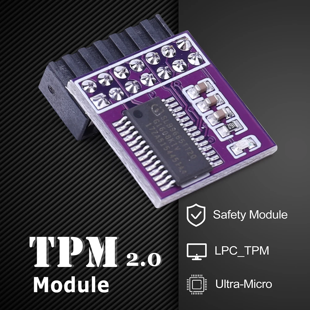 TPM 2.0-9665 وحدة أمان التشفير الملعب LPC 14Pin/20Pin TPM GA 20-1 GC-TPM2.0 لبطاقة اللوحة الأم ASUS Gigabyte لـ WIN11 #2