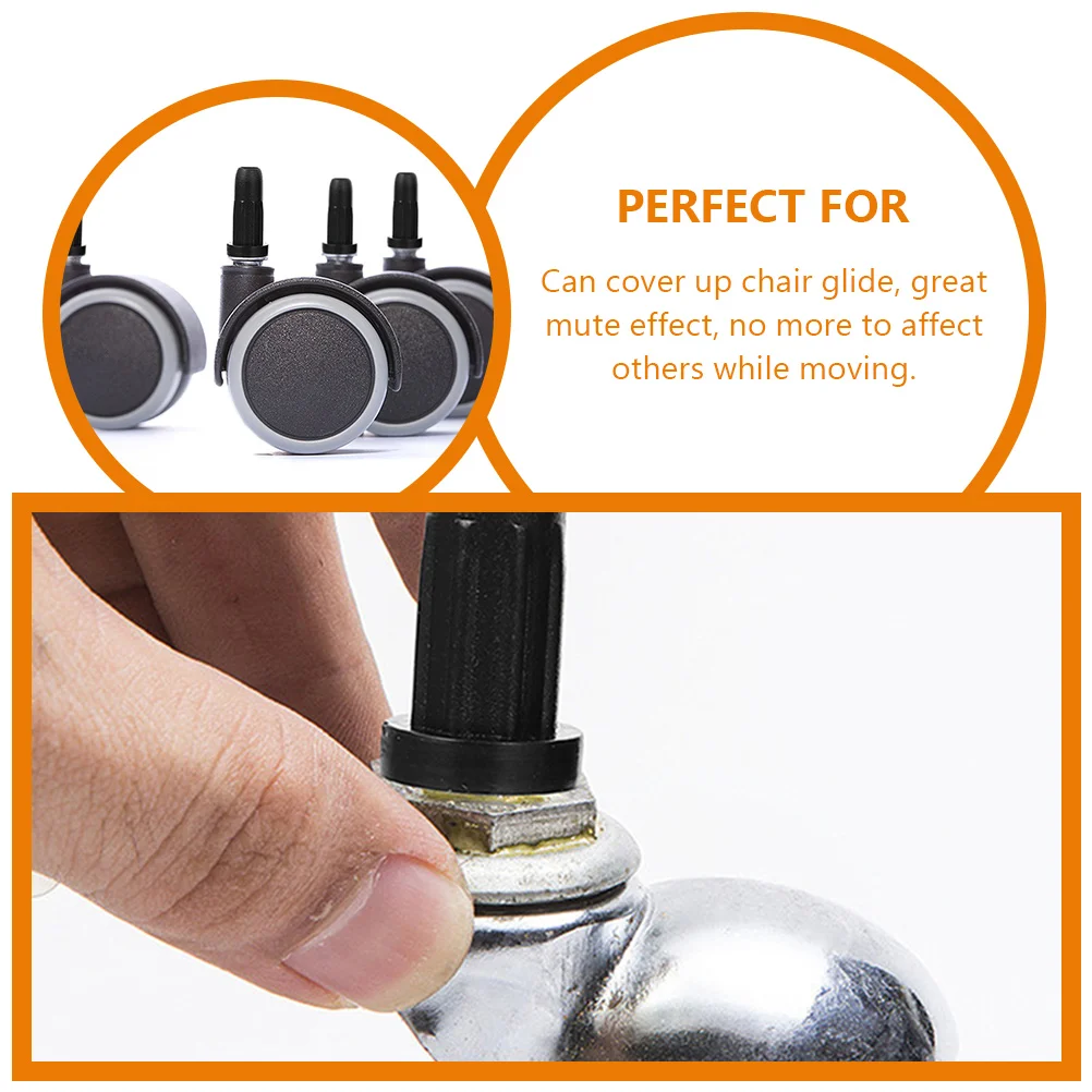 Computer Desk Swivel Chair Wheel Rubber Cover Furniture Caster Protector Mute Effect Practical Use Home Office Stool Caster