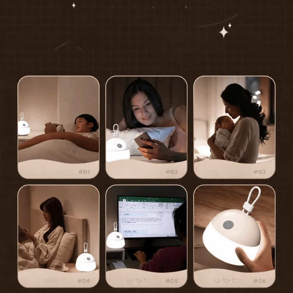 Soft Silicone Material Rechargeable Camping Light USB Rechargeable Warm White Dual Modes Long Lasting Ambient Light