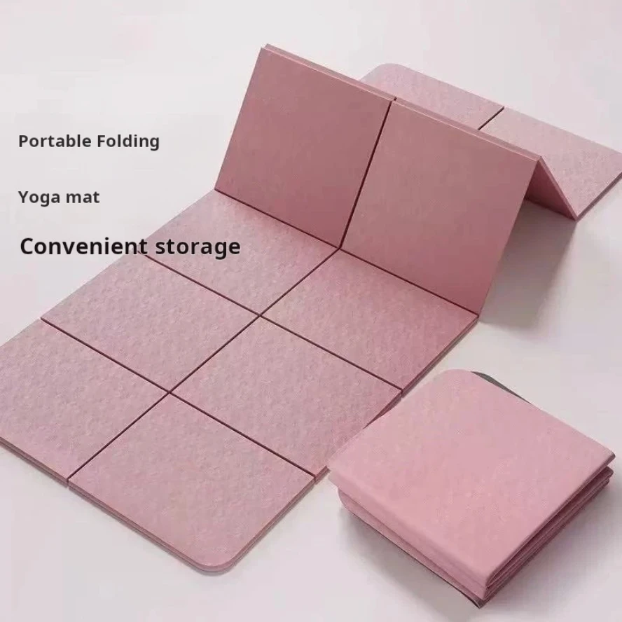 سجادة يوجا قابلة للطي صديقة للبيئة من مادة Tpe قابلة للطي للسفر واللياقة البدنية ومضادة للانزلاق للبيلاتيس والتدريبات الأرضية