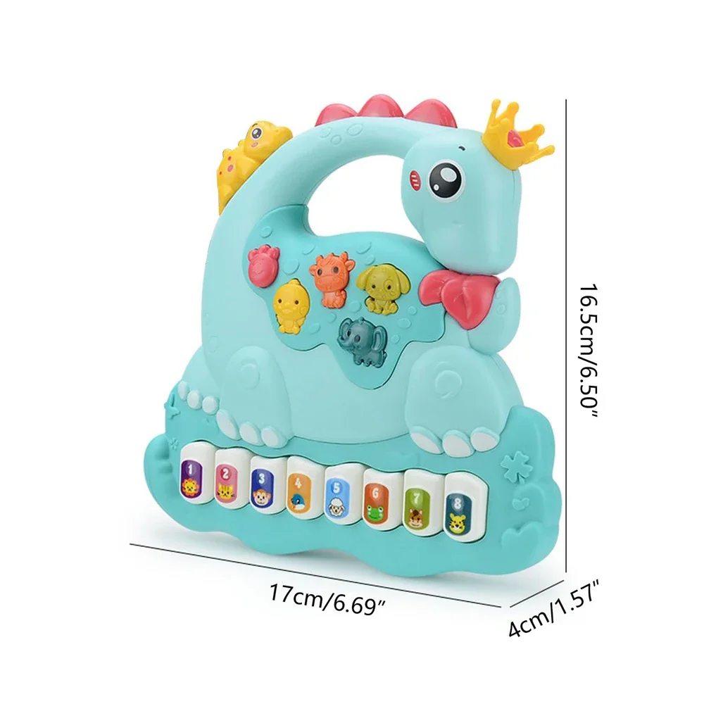 Brinquedos dinossauro piano música iluminar brinquedos para meninos meninas brinquedos infantis, teclado de piano interativo brinquedos para crianças presentes