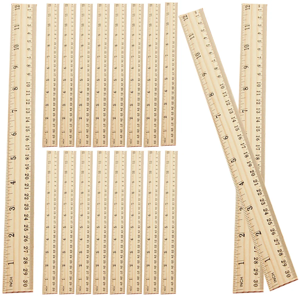 20 Pcs Wooden Ruler Rulers for Office Architect Scale Measuring Aesthetic Multifunction