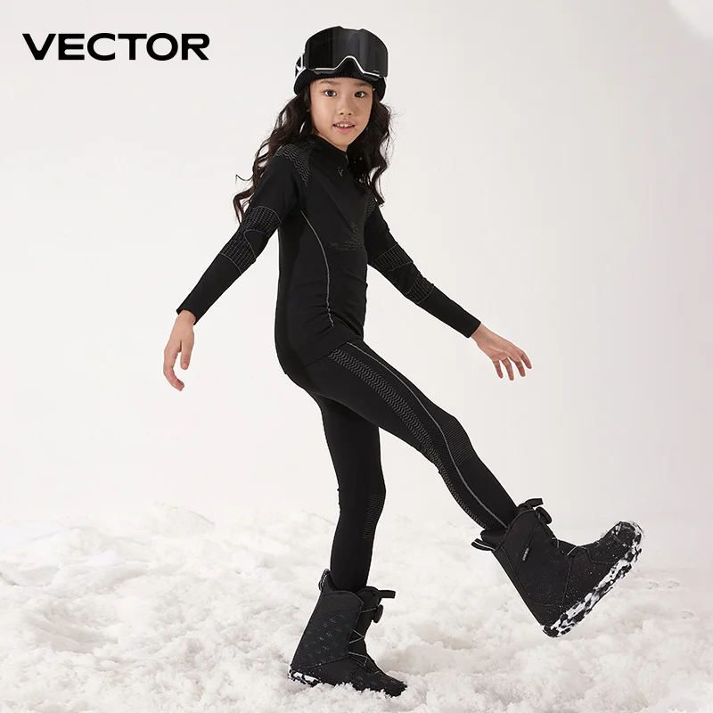 Vector kinderen ski thermisch ondergoed sets sport snel droog trainingspak fitness workout oefening strakke shirts jassen sportpakken