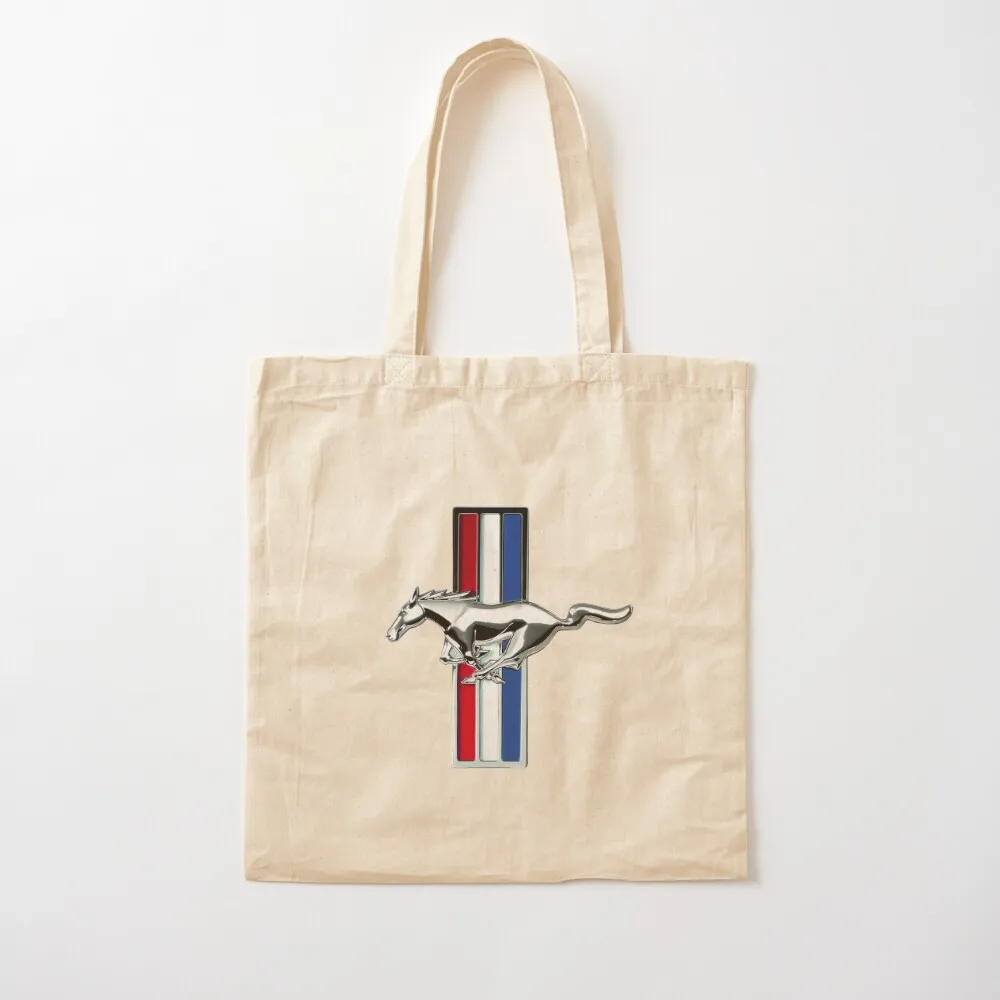 Mustang Runnig Pony Badge Tote Bag Shopping bags canvas tote bags reusable shopping bag Fabric bag Canvas Tote