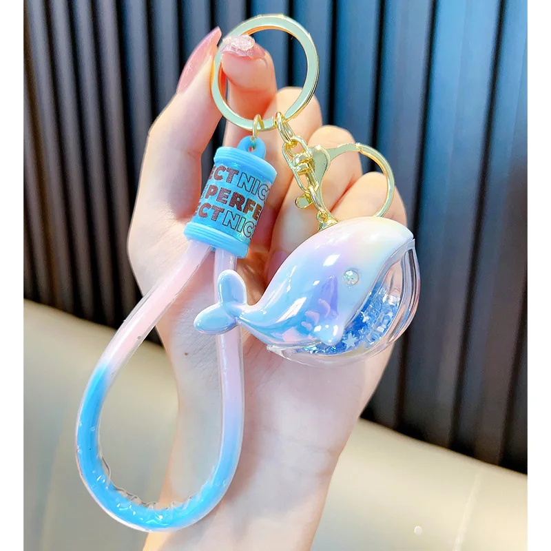 Pink Cute Whale Doll Creative Car Key Chain Cartoon Female Bag Pendant Couple Small Gift Mobile phone case pendant Wholesale