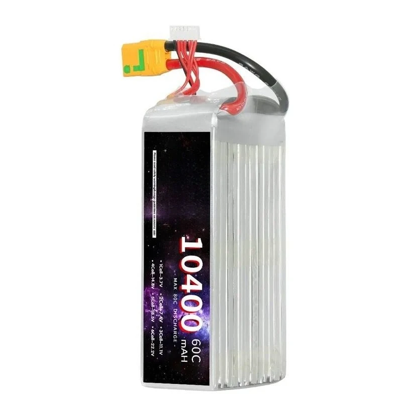 For 10400mAh 22.2V 60C Battery for RC Car Ship Fixed Wing Drone Model Aircraft High Discharge Lipo Battery Pack