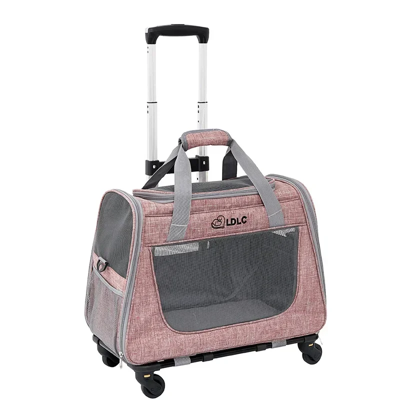 Outing Portable Breathable Puppy Carrier Pull Rod Box Pet Trolley Case Travel Transport Bag Cat Cage Handbag Dog Backpack