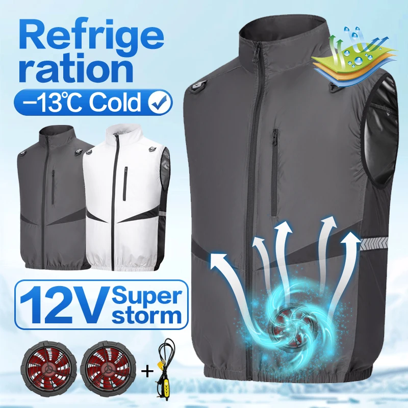 

Summer fan for cooling and refrigeration, air conditioning suit, men's and women's vests, outdoor fishing gear, construction sit
