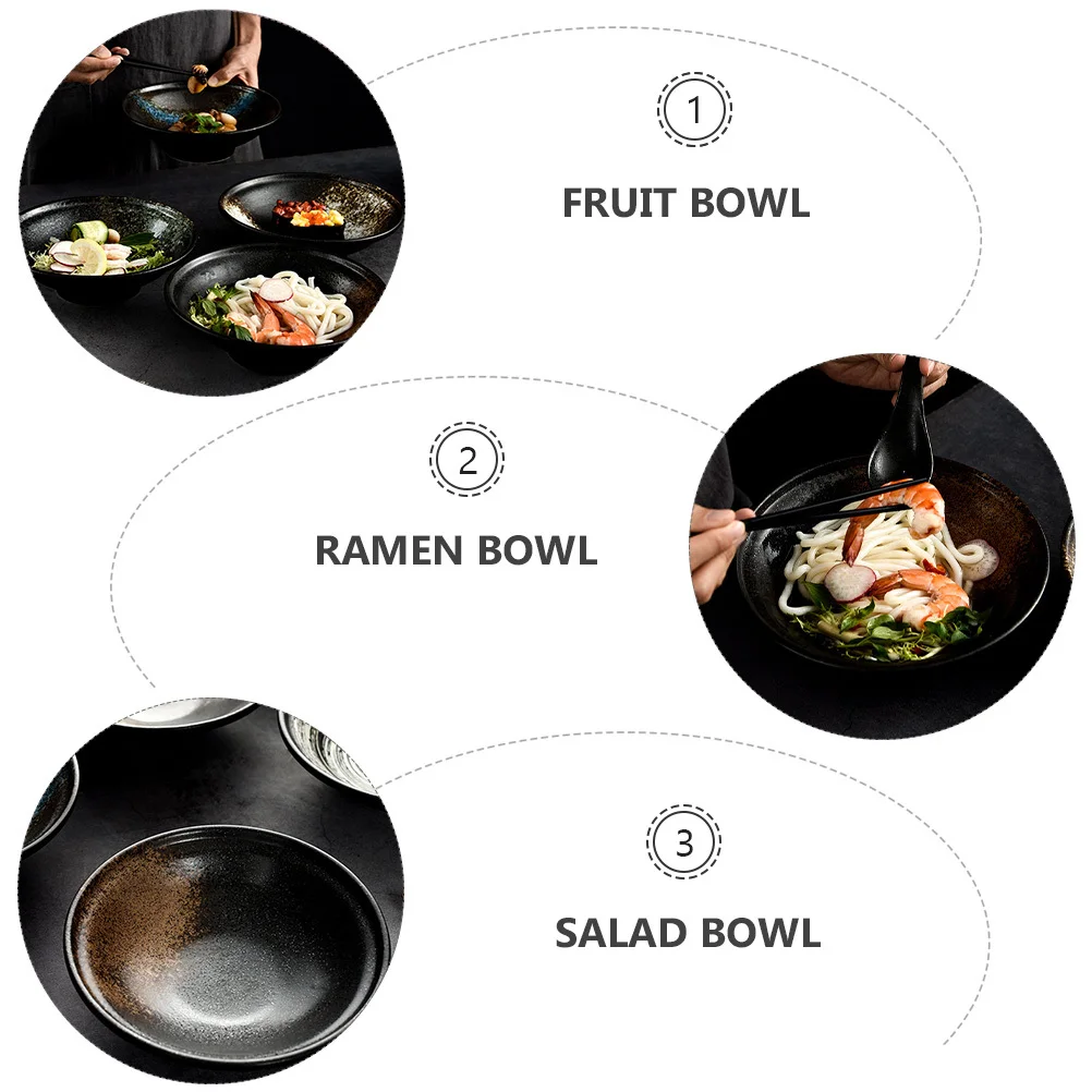 

1Pcs Ceramic Soup Bowl Large Deep Salad Bowl for Pasta Cereal Ramen Noodle Rice Fruit Serving Dish Home Kitchen Restaurant Hotel