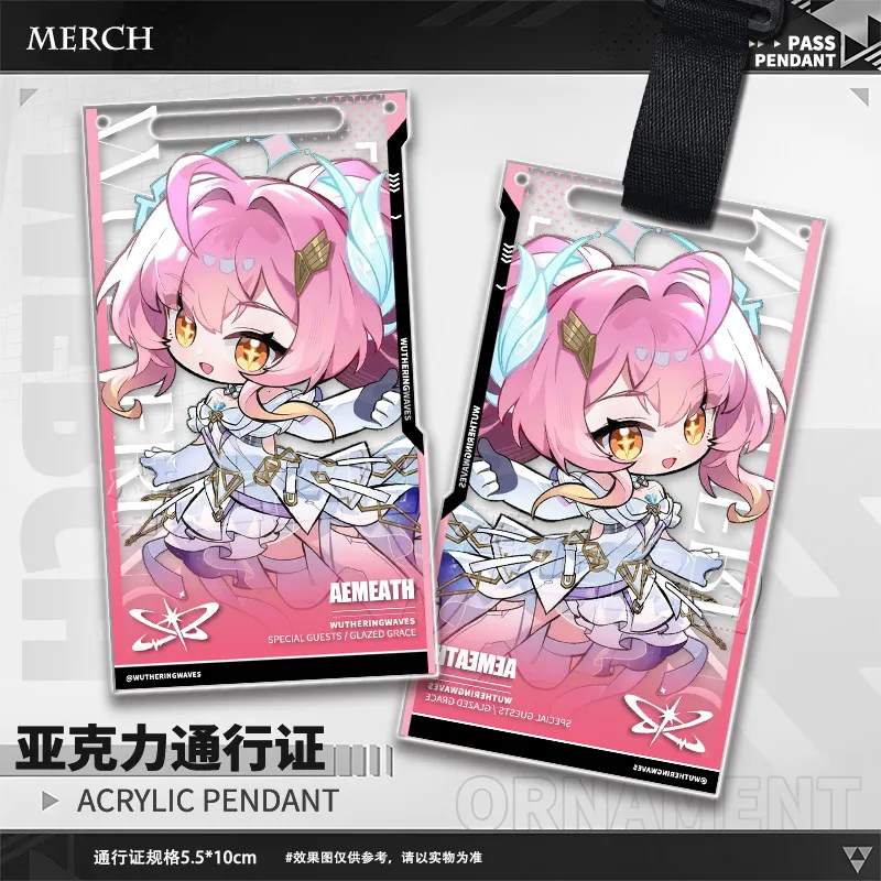 Game Wuthering Waves Aemeath The Shorekeeper Jinhsi Acrylic Pass Anime Bag Charm Acrylic Pendant Keychain Cosplay Birthday Gift view 3