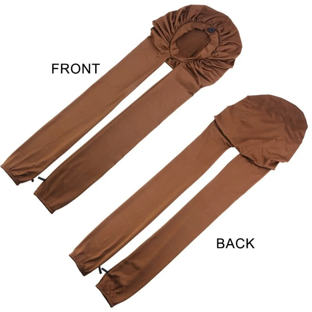 Silky Satin Satin Long Dreadlock Sleep Bonnet Adjustable Long Tail Drawstring Sleep Hair Cap Bathing Hat Lightweight Sleep Cap