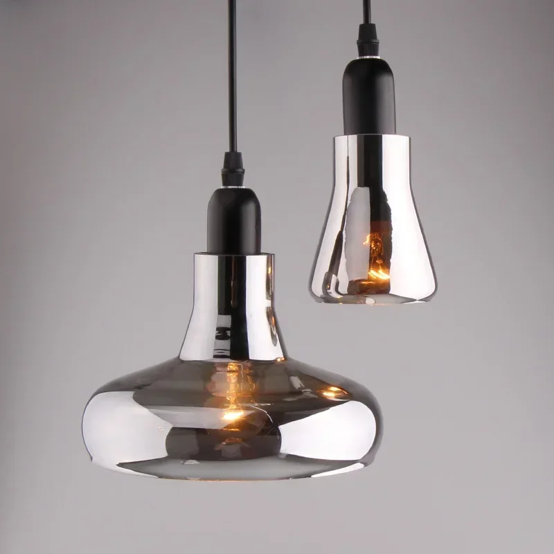 Led glass pendant light modern brief bar counter lamp