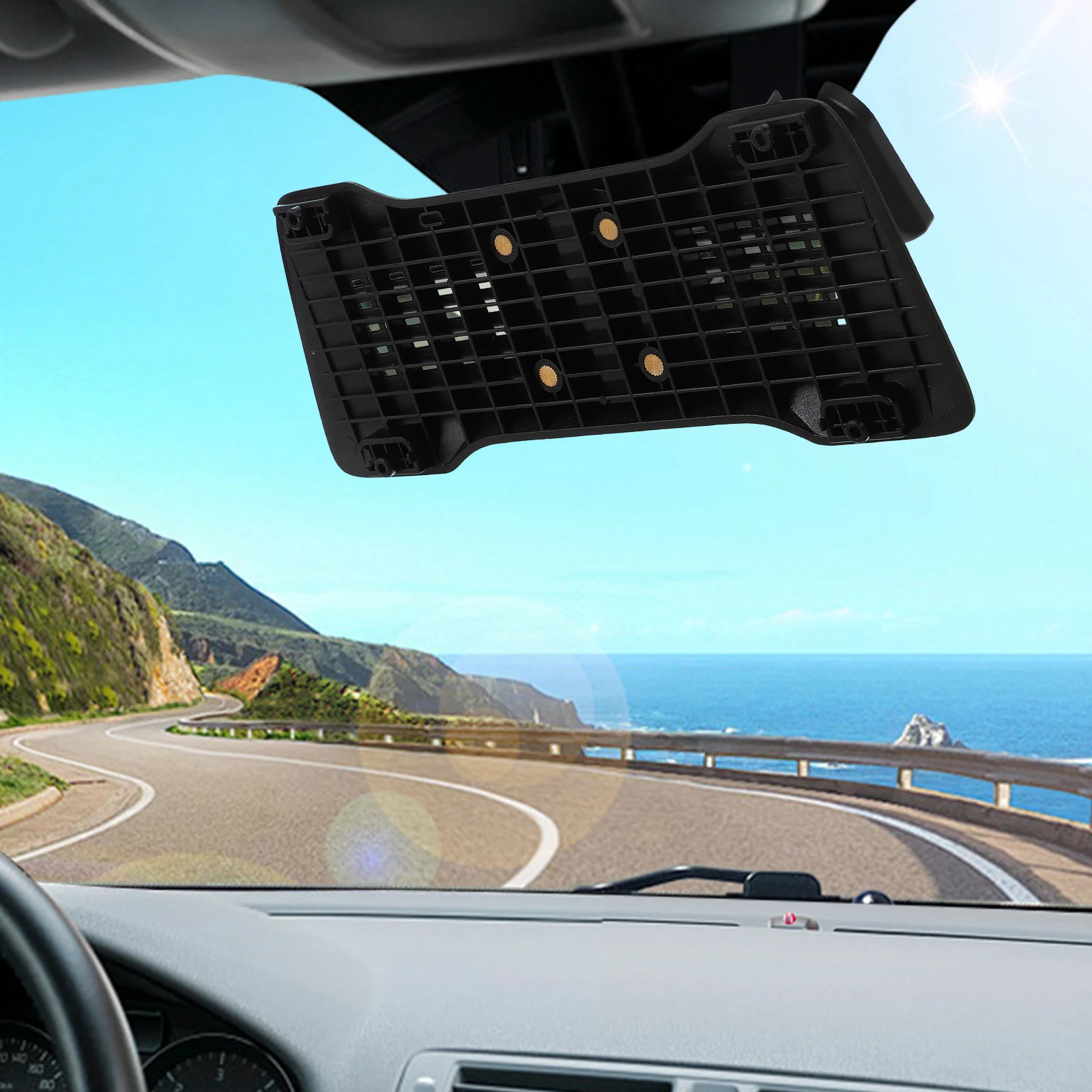 

Universal Dash Cam Mount Rear View Mirror Bracket Sturdy Back Plate Panel Car Snap Fixed Recorder Holder Clear Driving Speaker