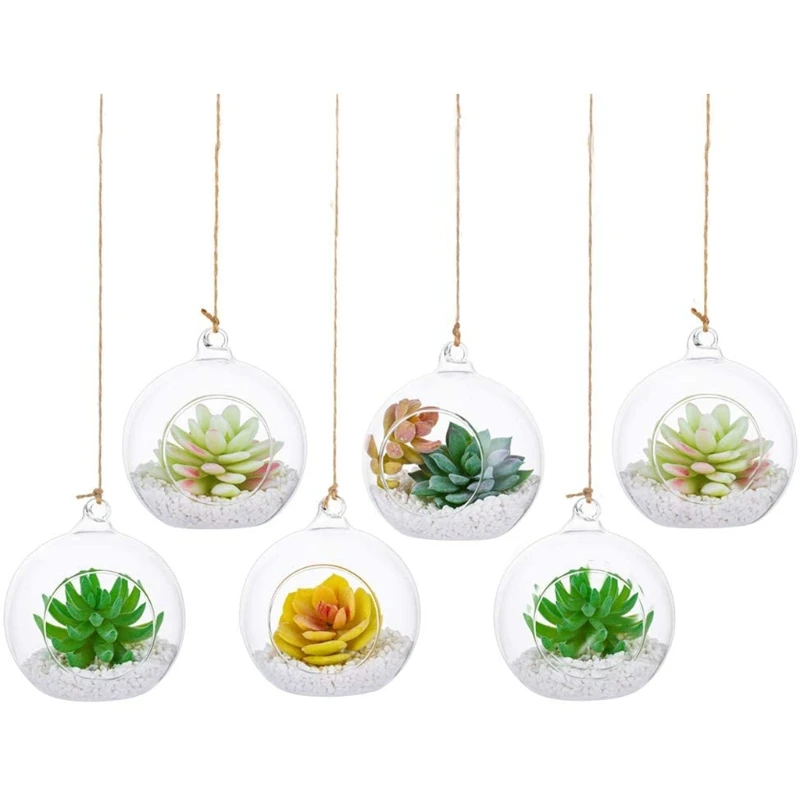 แขวน Glass Terrarium ชาแสงเทียนผู้ถือ Succulents แจกันแขวนสำหรับงานแต่งงานหน้าแรกในร่มกลางแจ้ง Dropsale