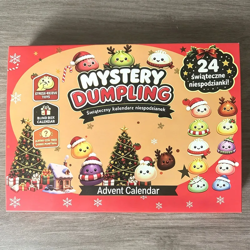 Hot Sale Christmas Advent Calendar 24Pcs Mystery Dumpling Squishy Fidget Toy Blind Box,Xmas Countdown Surprise Stress Relief Squ