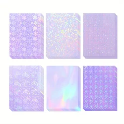 36 Sheets Holographic Stickers, Clear Vinyl Sticker Laminate Film Self-Adhesive, Decorative Art Projects