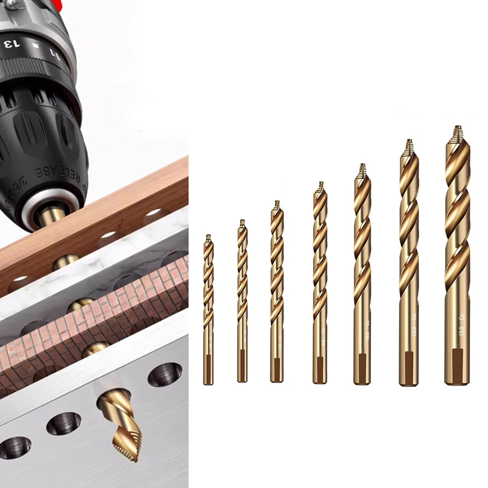 3-13mm M35 Cobalt Straight Step Drill Bit Hole Cutter Double Spiral Chip Removal For Hand Electric Drill Percussion Drill