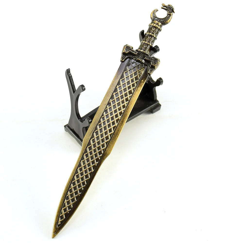 Espada de arma Legend Of Qin de 18cm, TV china, periférico de Anime, cuchillo samurái totalmente metálico, modelo Katana, artesanías de escritorio, juguetes para niños