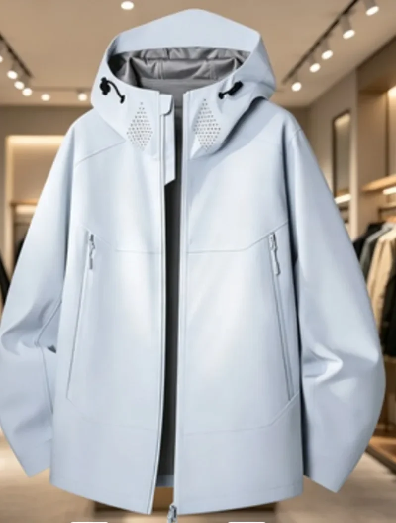 Lightweight fall outdoor softshell jacket for men women, versatile single-layer windbreaker with dual zipper casual.