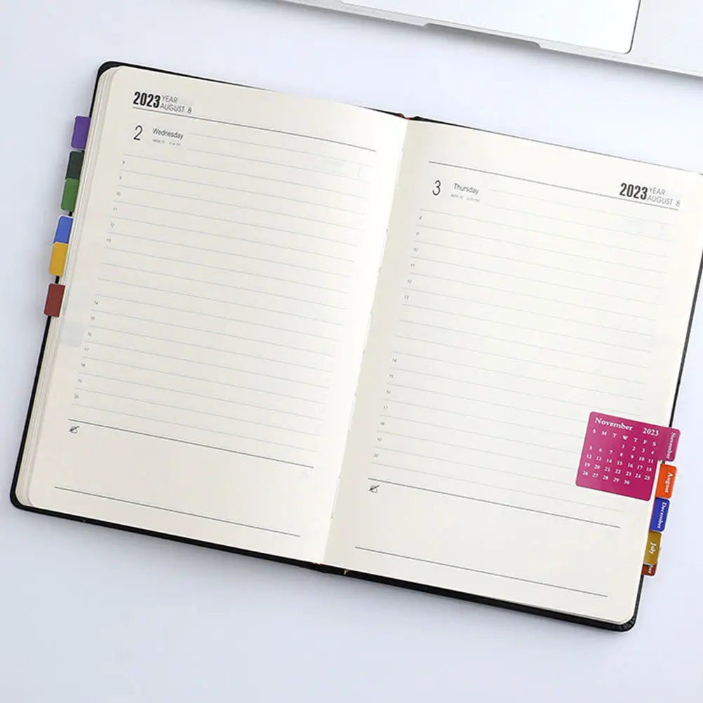 

12 Sheets DIY Planner Tabs Bright Color Book Tabs for Students Teachers Office Home Use Multi-Function Portable Calendar