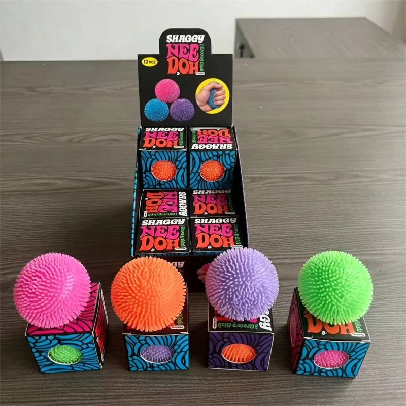 Needoh Fuzz Ball Stress Teenie 3 Pack Mini Relief Sensory Toy The
