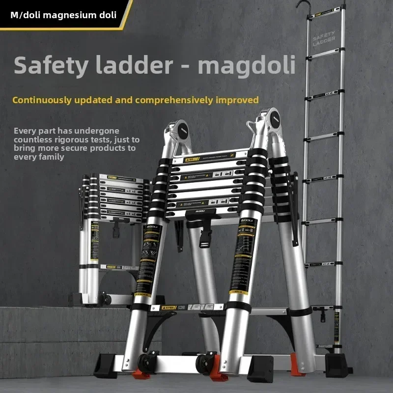 Aluminum Alloy Multifunctional Telescopic Herringbone Ladder Ladder Bamboo Ladder Folding Ladder Stair Lifting Straight