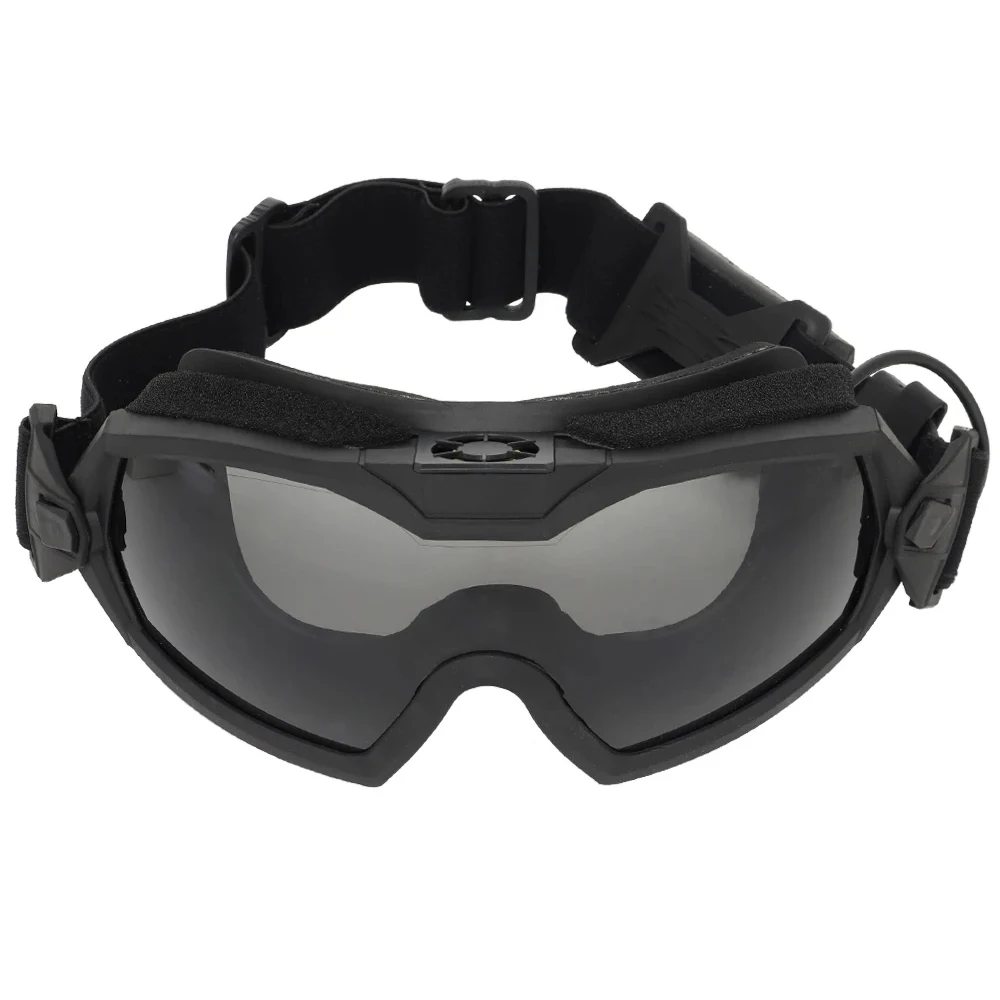 Tactische anti-condensbril Ski Airsoft CS-veiligheidsbril Transparant zwart 2-lens motorcross stofdichte bril met microventilator