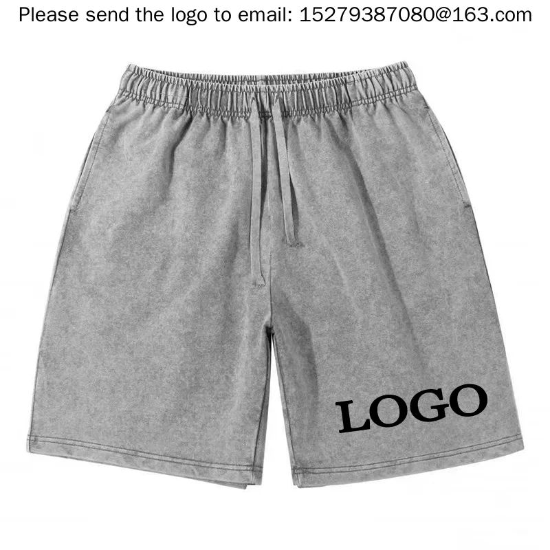 Men's and Women's Street Hip-hop Style, DIY Customization of Your Logo, Men's Casual Retro Washing Shorts, Cotton Loose Pants, M