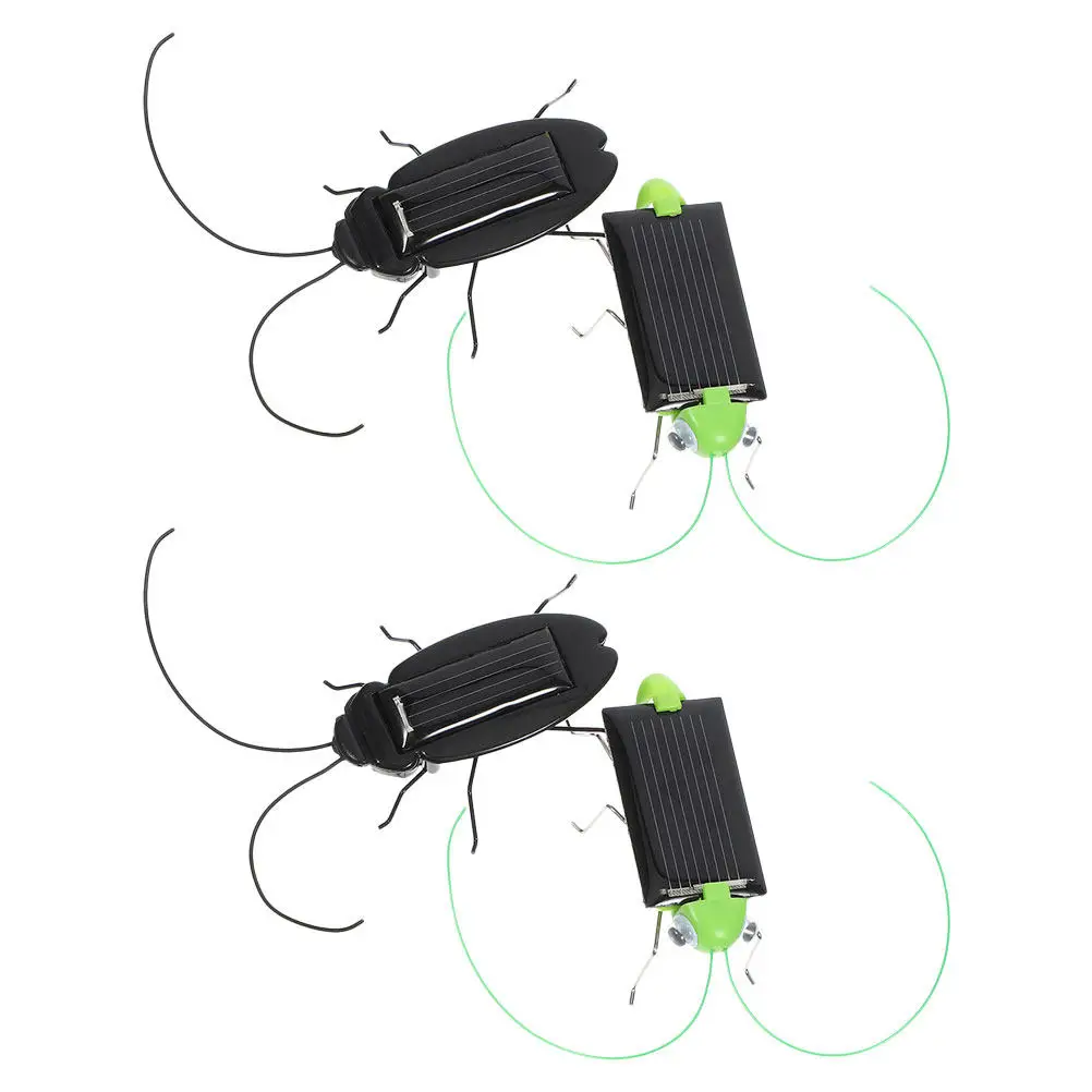 

4Pcs Solar Powered Insect Simulation Plastic Crawling Props Realistic Grasshopper Cockroach Learning Experiment Equipment