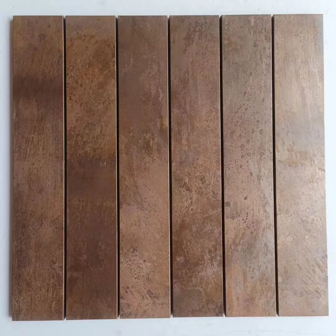 

Silver strip Copper Metal Mosaic brick for Kitchen Backsplash