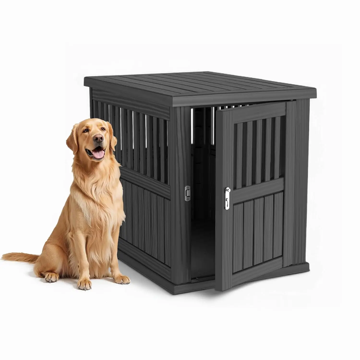 Resin Outdoor Dog Kennel Ventilated Waterproof Pet Shelter Backyard Garden Patio, Customized