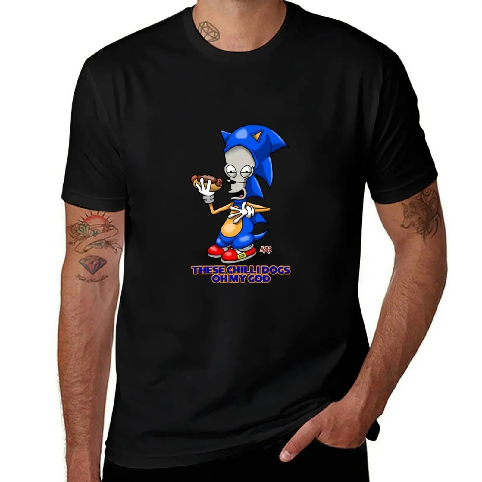 These Chilli Dogs OMG T-Shirt Basic Crew Neck Short Sleeve Top T-Shirt
