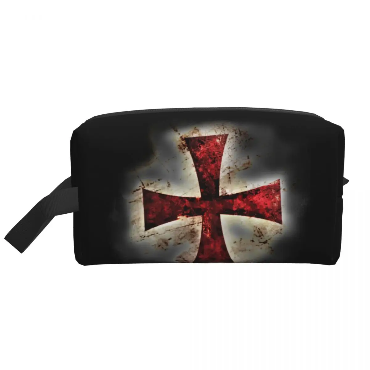 Templar Knight Jerusalem Cross Seal Medieval Warrior Symbol Toiletry Bag Women Cosmetic Makeup Bag Beauty Storage Dopp Kit