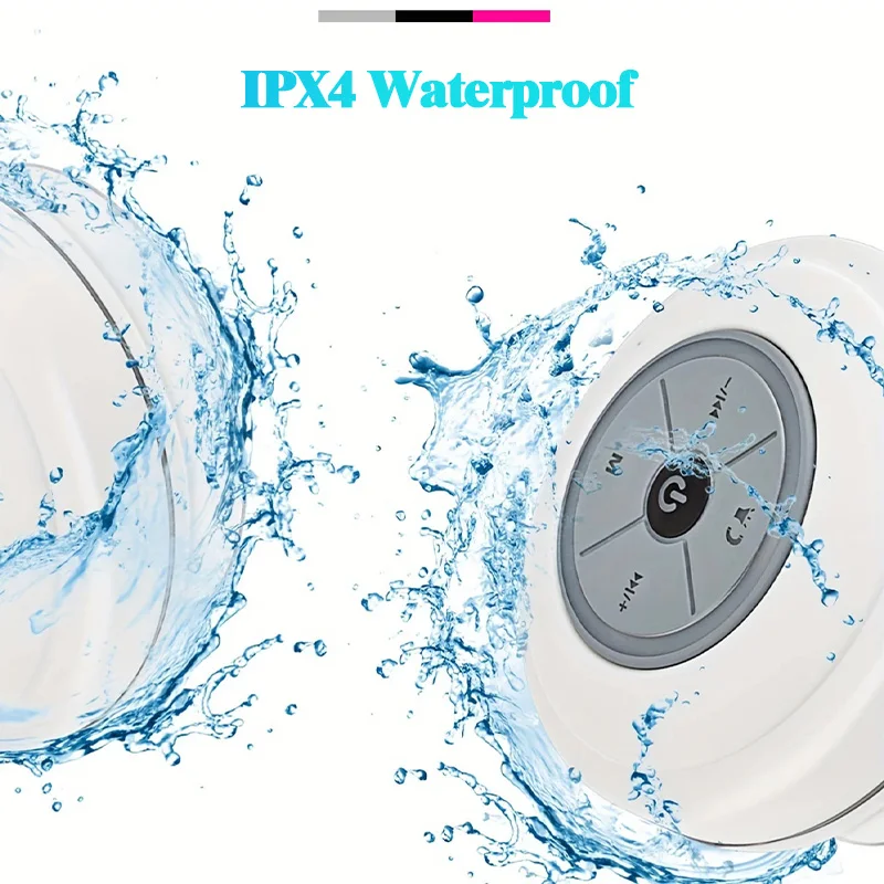 JBJW Portable Bluetooth Speaker Lasting Suction Cup Waterproof 3D Surround Stereo High Fidelity Wireless Subwoofer For Bathroom